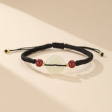 Bracelet Cordon Jade et Cinabre Tendance Bureau - Biloria