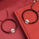 Bracelet Cordon Jade et Cinabre Tendance Bureau - Biloria