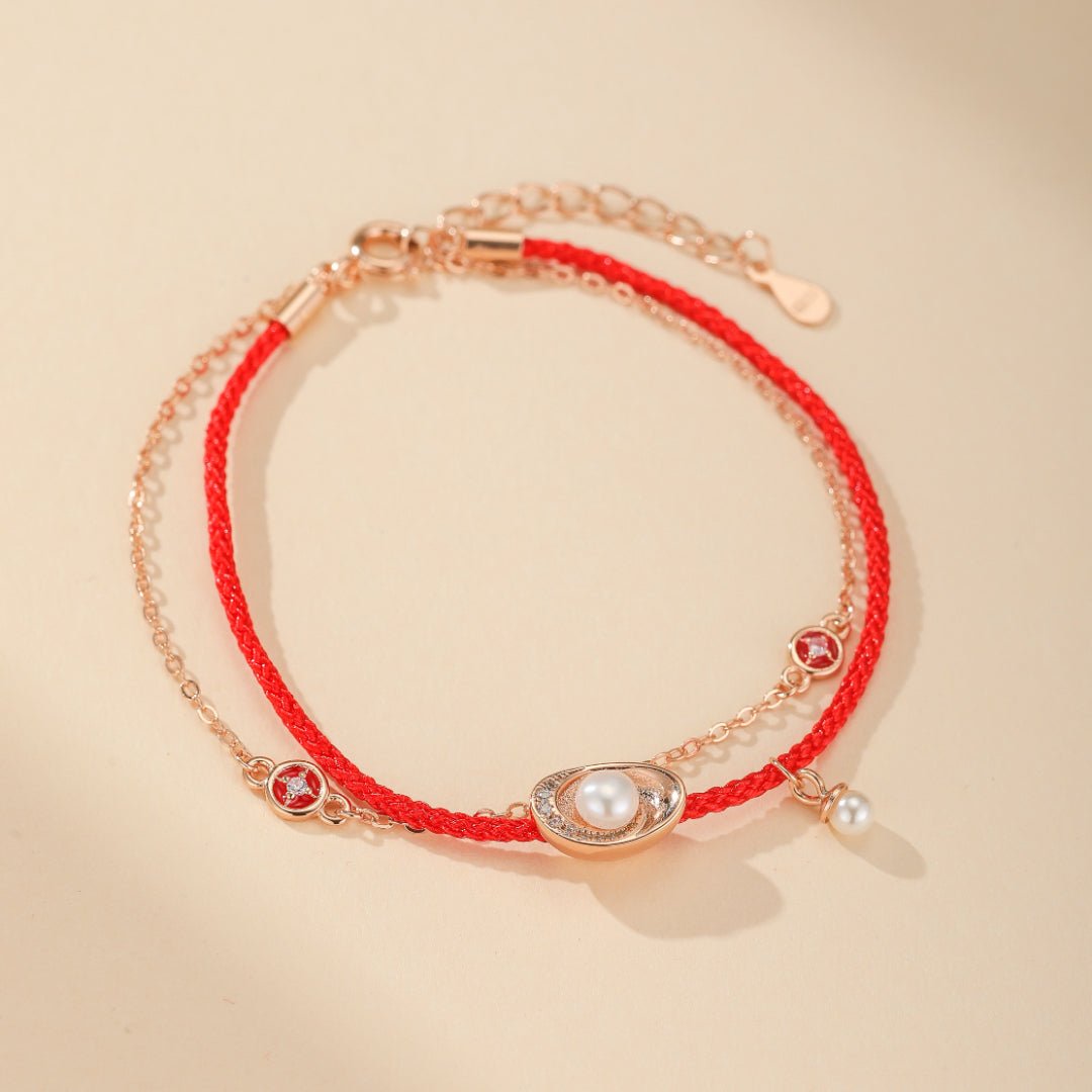 Bracelet Cordon Rouge et Perle : protection et élégance Feng Shui - Biloria