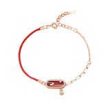 Bracelet Cordon Rouge Nuage Lunaire – Argent Plaqué Or - Biloria
