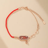 Bracelet Cordon Rouge Nuage Lunaire – Argent Plaqué Or - Biloria
