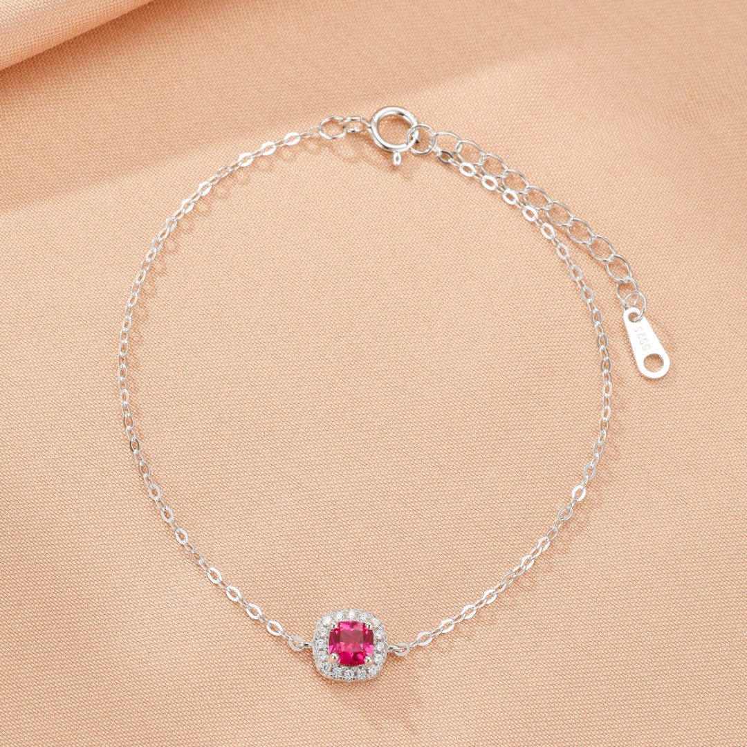 Bracelet Cornaline et Zircon en Argent Plaqué Or | Cadeau Femme - Biloria