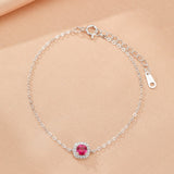 Bracelet Cornaline et Zircon en Argent Plaqué Or | Cadeau Femme - Biloria