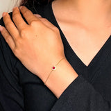 Bracelet Cornaline et Zircon en Argent Plaqué Or | Cadeau Femme - Biloria