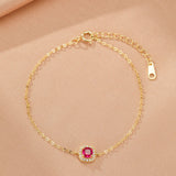 Bracelet Cornaline et Zircon en Argent Plaqué Or | Cadeau Femme - Biloria