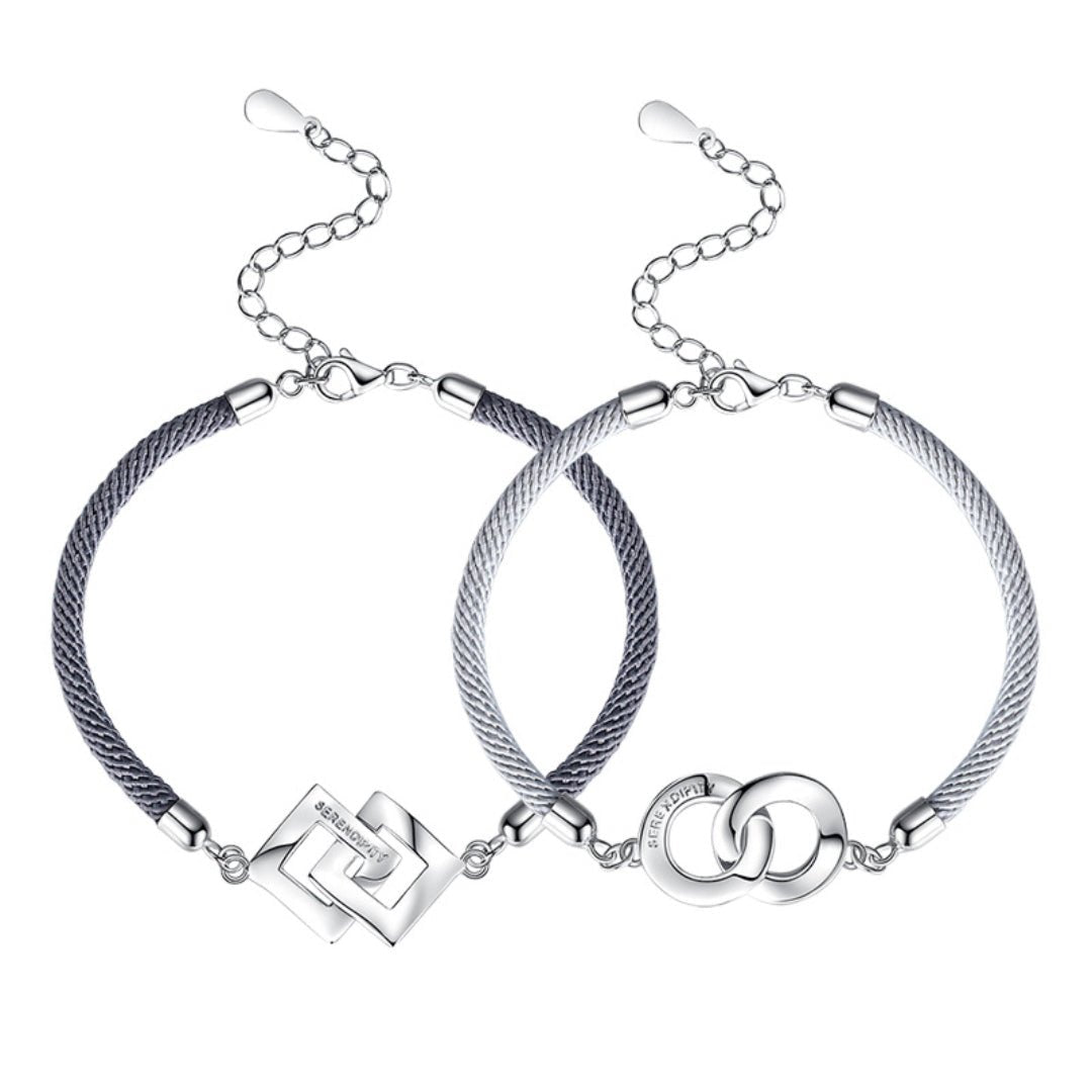 Bracelet Couple Argent 925 avec Gravure Personnalisée - Biloria