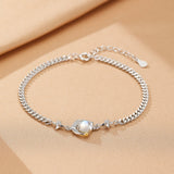 Bracelet Couple Argent 925 Lune et Rose – Symbolisme du Petit Prince - Biloria