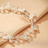 Bracelet Cristal de Roche Argent pour Femme – Pureté et Sérénité - Biloria