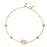 Bracelet Cristal de Roche Aura Cristalline Argent Plaqué Or 14K - Biloria