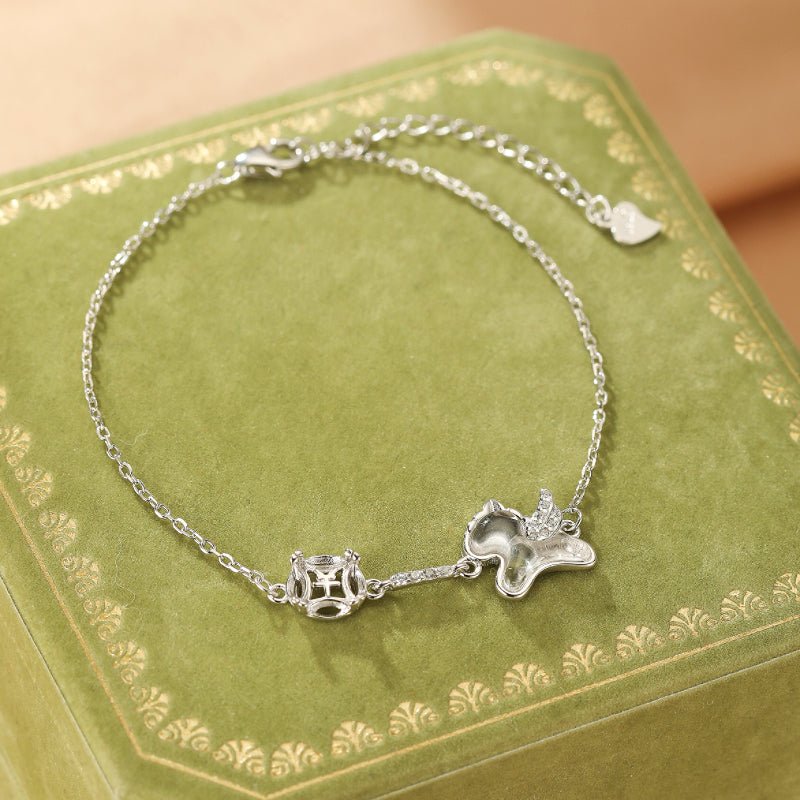 Bracelet Cristal de Roche Porte-Bonheur Ailé Argent S925 - Biloria