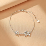 Bracelet Cristal de Roche Porte-Bonheur Ailé Argent S925 - Biloria