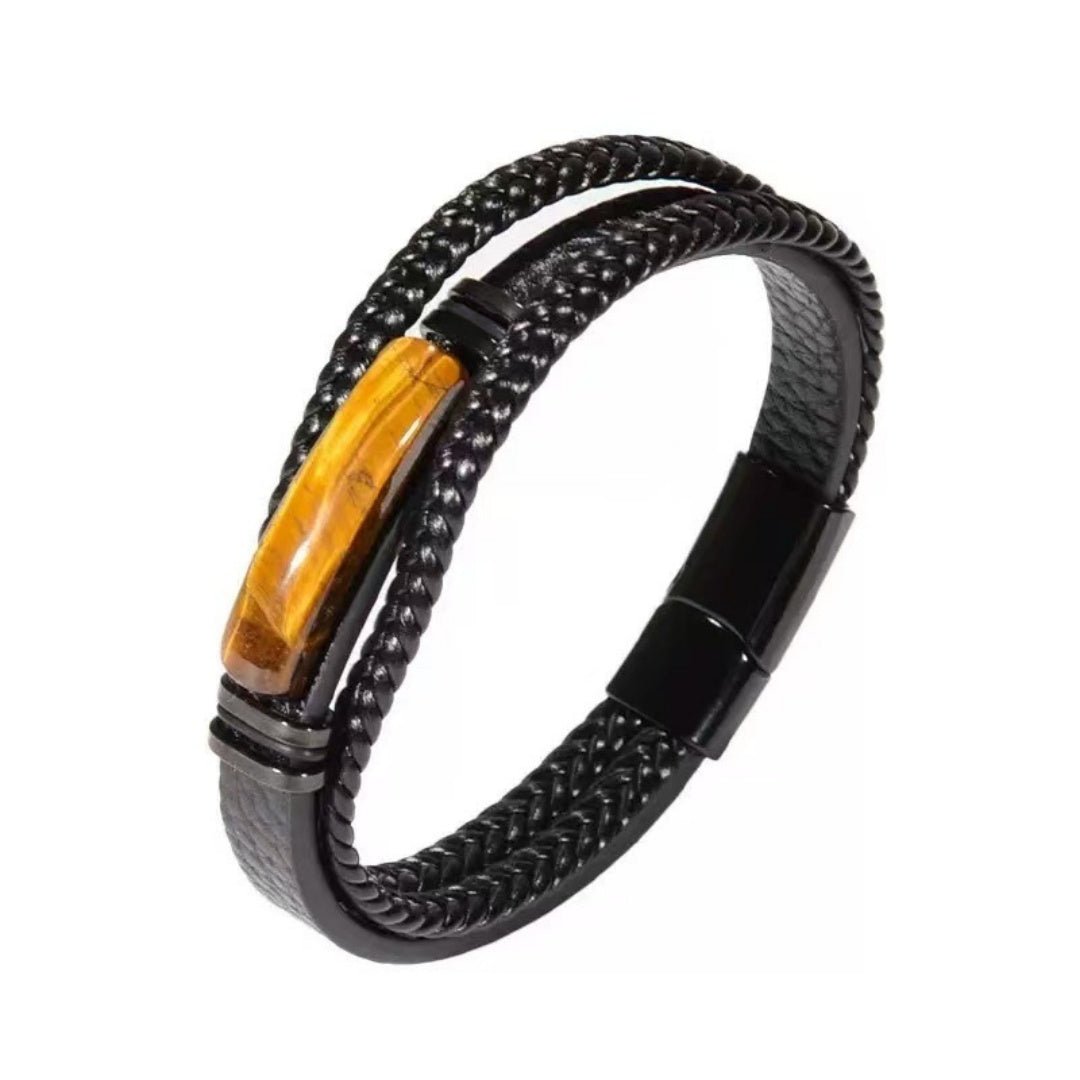 Bracelet Cuir Homme Pierre Naturelle Force Intérieure - Biloria