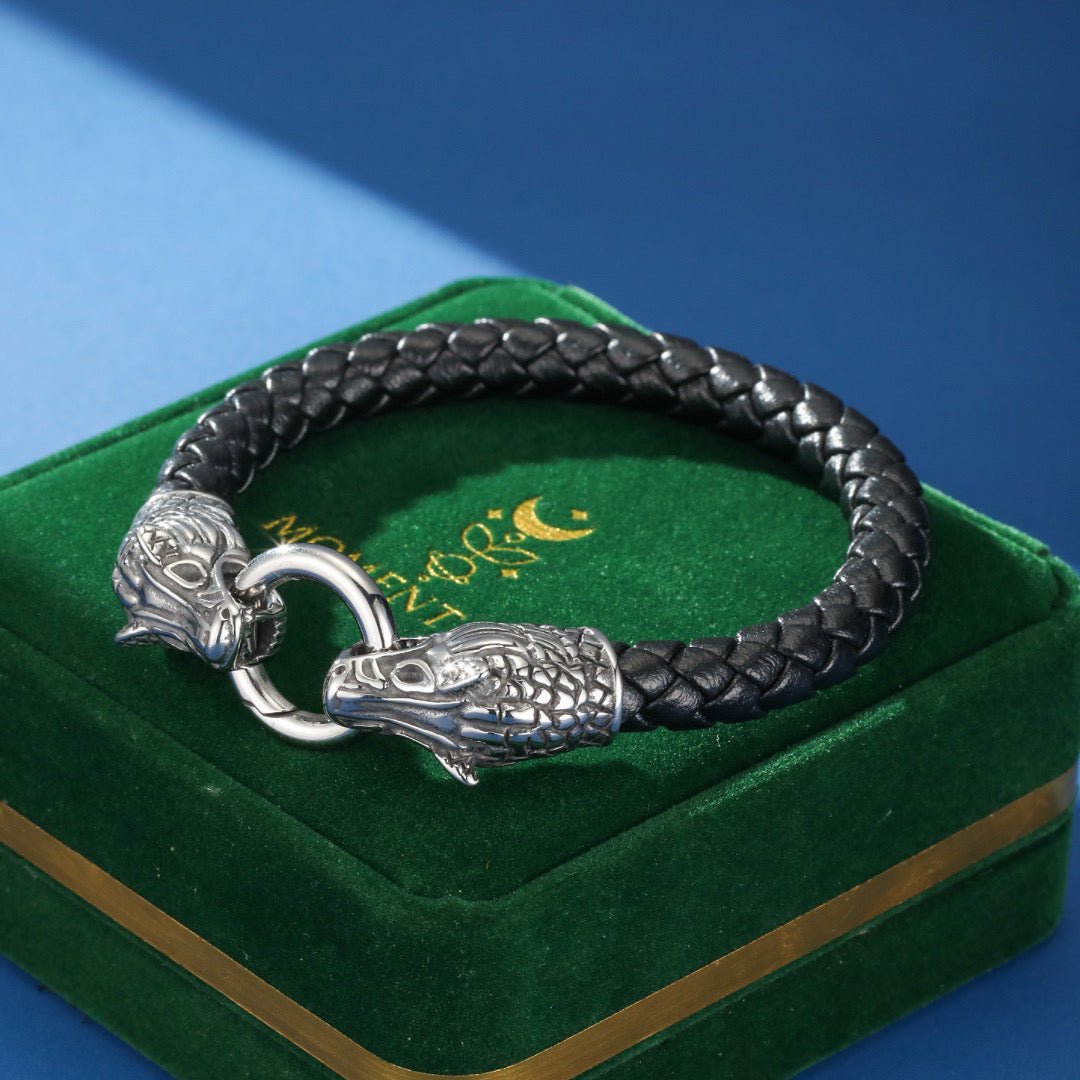 Bracelet Cuir Homme Symboles Vikings Protection - Biloria