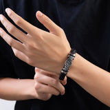 Bracelet Cuir Viking Runes Valknut - Protection Nordique - Biloria