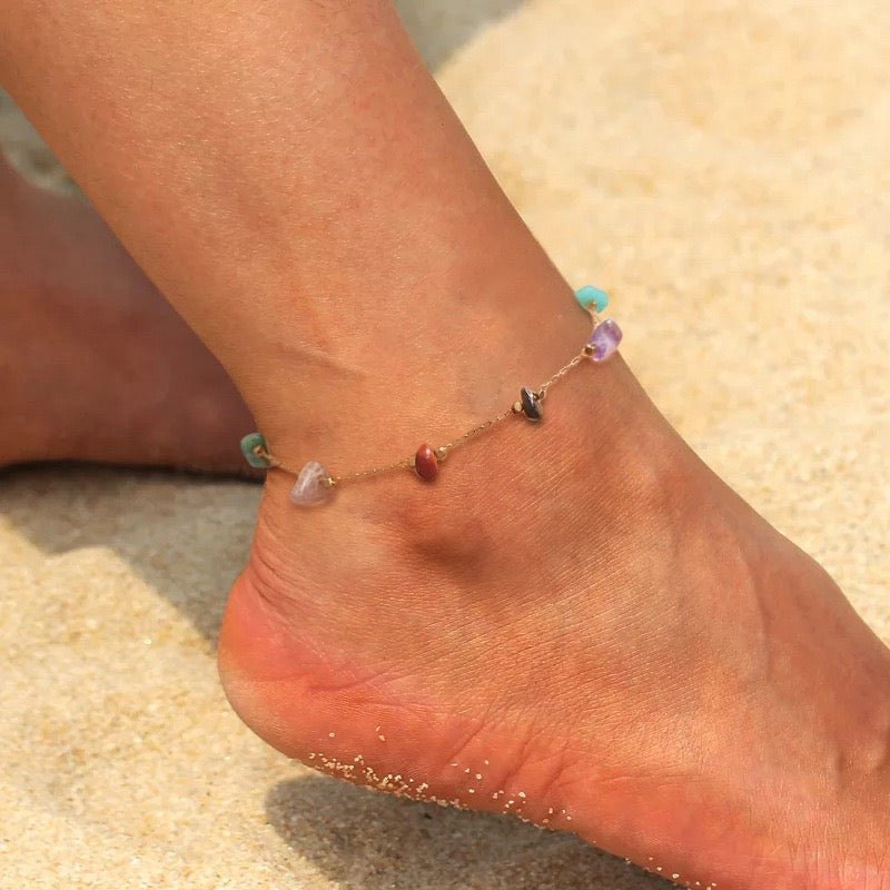 Bracelet de Cheville Agate – Un Cadeau Coloré pour la Joie - Biloria