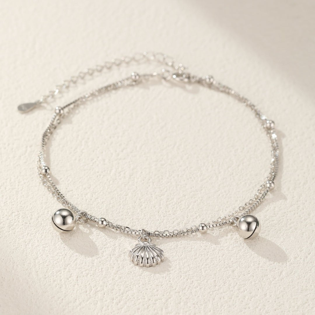 Bracelet de Cheville Coquillage Argent 925 – Bijou Marin - Biloria