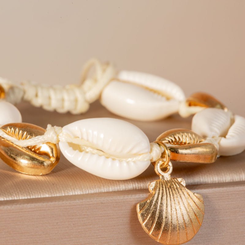 Bracelet de Cheville Coquillage avec Perle – Bijou Spirituel Océan - Biloria