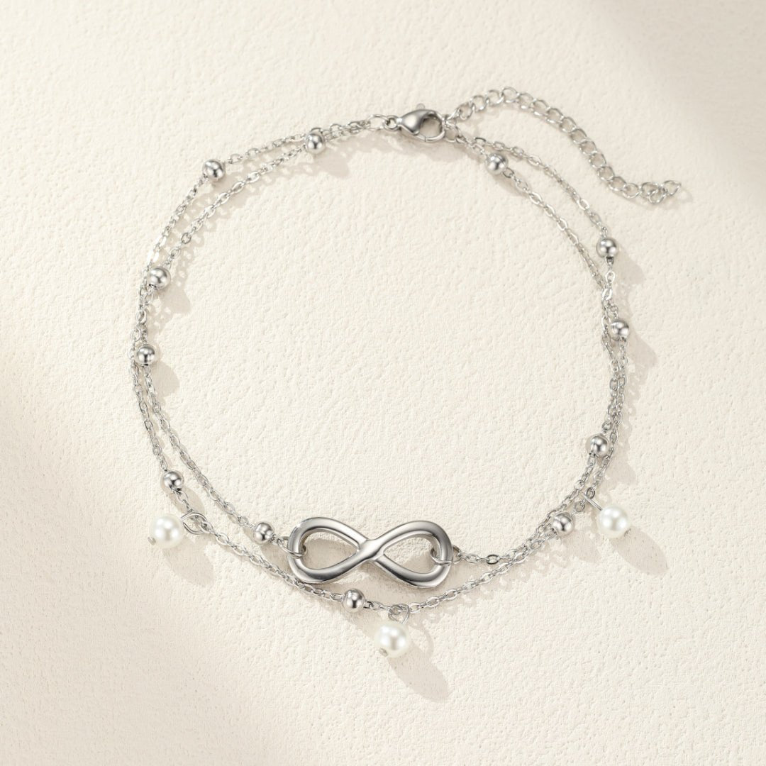 Bracelet de Cheville Infini Perle – Symbole de Renouveau - Biloria