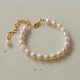 Bracelet de cheville perle plaqué or pour femme - Biloria