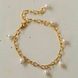 Bracelet de cheville perle plaqué or pour femme - Biloria