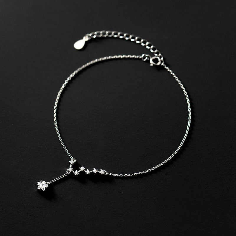 Bracelet de Cheville Septentrion en Argent 925 avec Zircons - Biloria