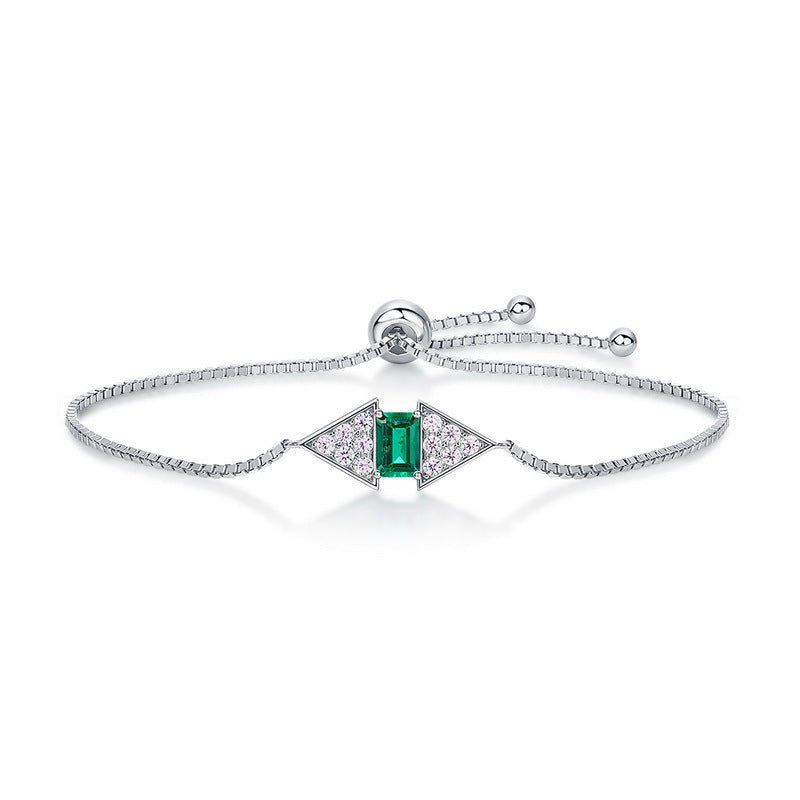 Bracelet Émeraude Argent 925 - Bijou Feng Shui Harmonie - Biloria
