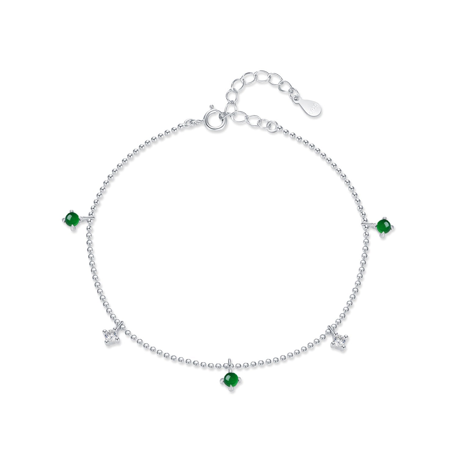 Bracelet Émeraude Zircon Argent 925 – Bijou Spirituel - Biloria