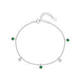 Bracelet Émeraude Zircon Argent 925 – Bijou Spirituel - Biloria