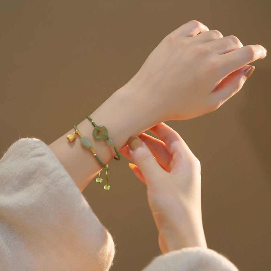 Bracelet en Jade Pierre Naturelle Ajustable - Biloria