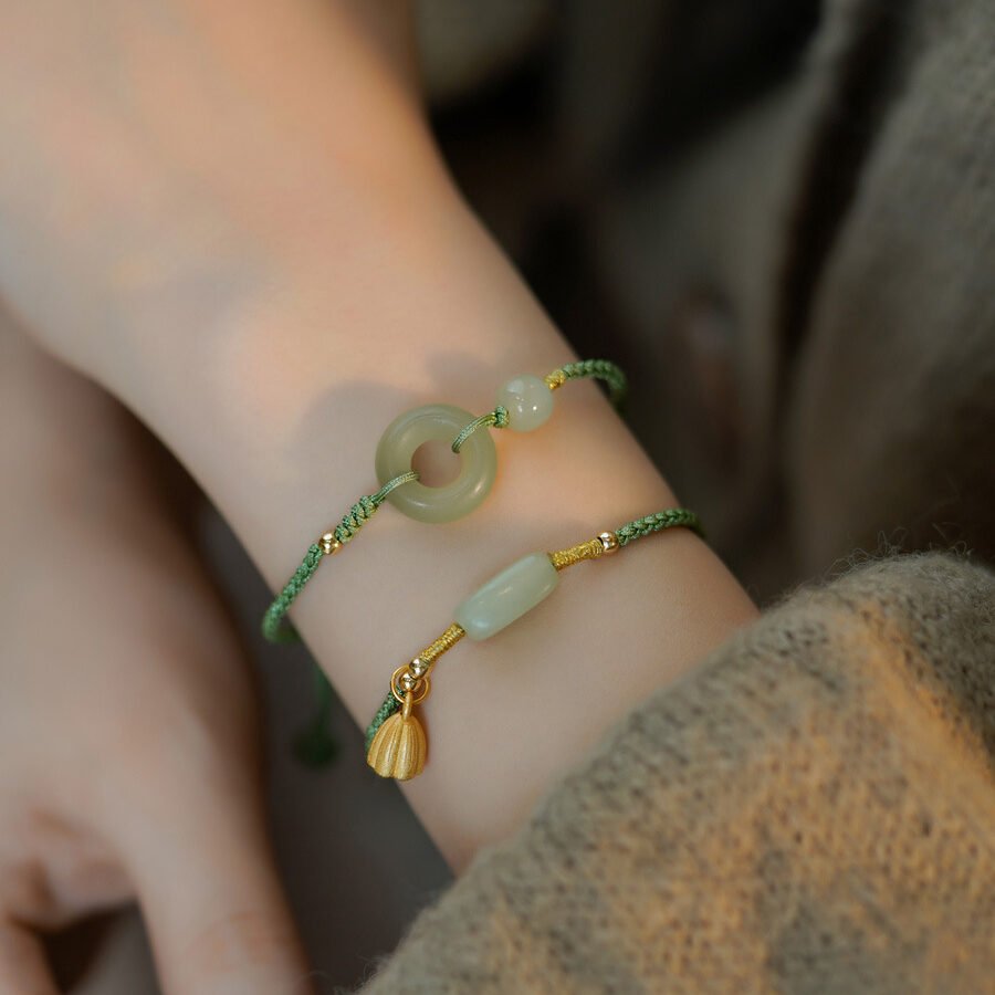 Bracelet en Jade Pierre Naturelle Ajustable - Biloria