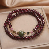 Bracelet Grenat et Jade : Équilibre Énergétique Feng Shui - Biloria