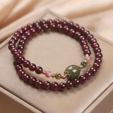 Bracelet Grenat et Jade : Équilibre Énergétique Feng Shui - Biloria