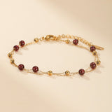 Bracelet Grenat Plaqué Or 18K – Passion et Énergie - Biloria