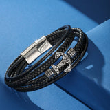 Bracelet Homme Ancre Marine Tressé - Cadeau Symbole Ancrage - Biloria
