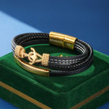 Bracelet Homme Cuir Ancre Marine – Bijou Marin Cadeau - Biloria