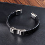 Bracelet Homme Cuir Vague – Élégance Minimaliste - Biloria