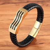 Bracelet Homme Cuir Vague – Élégance Minimaliste - Biloria