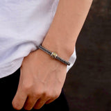 Bracelet Homme Guerrier Nordique Argent et Zircon - Biloria