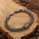Bracelet Homme Guerrier Nordique Argent et Zircon - Biloria
