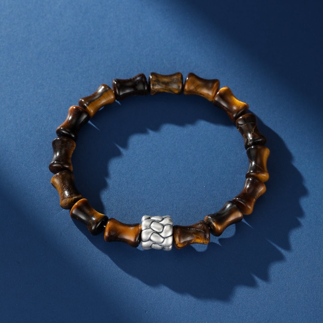 Bracelet Homme Œil de Tigre Bambou – Force et Protection - Biloria