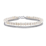 Bracelet Homme Perle et Argent Plaqué Or — Dualité et Sérénité - Biloria