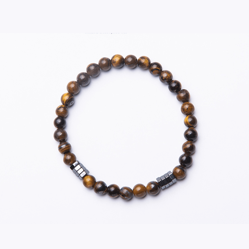 Bracelet Homme Pierre Lave Oeil de Tigre Protection - Biloria