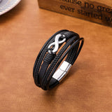 Bracelet Infini Cuir Homme Symbole Éternité - Biloria