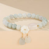 Bracelet Jade Blanc et Agate Porte-Bonheur - Biloria
