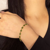 Bracelet Jade Gourde Porte-Bonheur Argent Plaqué Or - Biloria