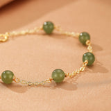 Bracelet Jade Harmonie Dorée – Argent Plaqué Or 14K - Biloria