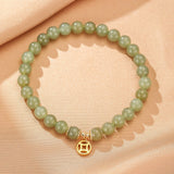 Bracelet Jade Vert et Argent Plaqué Or 14K pour une Sérénité Retrouvée - Biloria