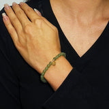 Bracelet Jade Vert et Argent Plaqué Or 14K pour une Sérénité Retrouvée - Biloria