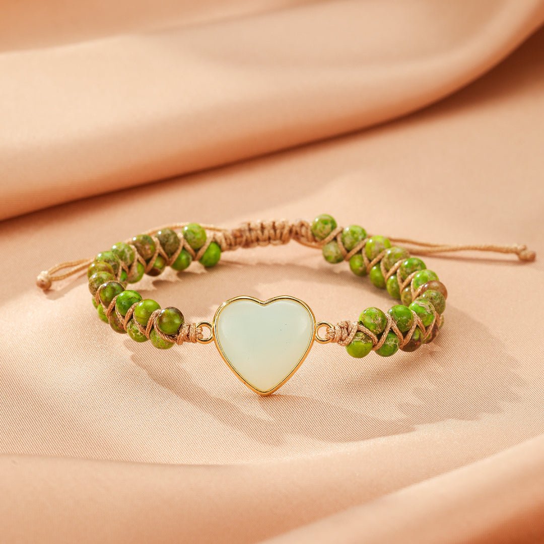 Bracelet Jaspe Cœur pour l'Amour et l'Équilibre - Biloria
