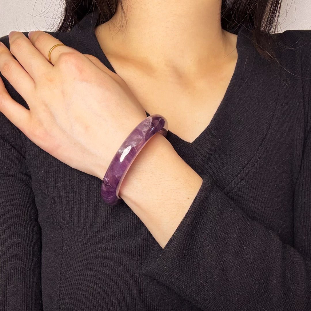 Bracelet Jonc Améthyste pour la Sérénité et la Clarté Mentale - Biloria